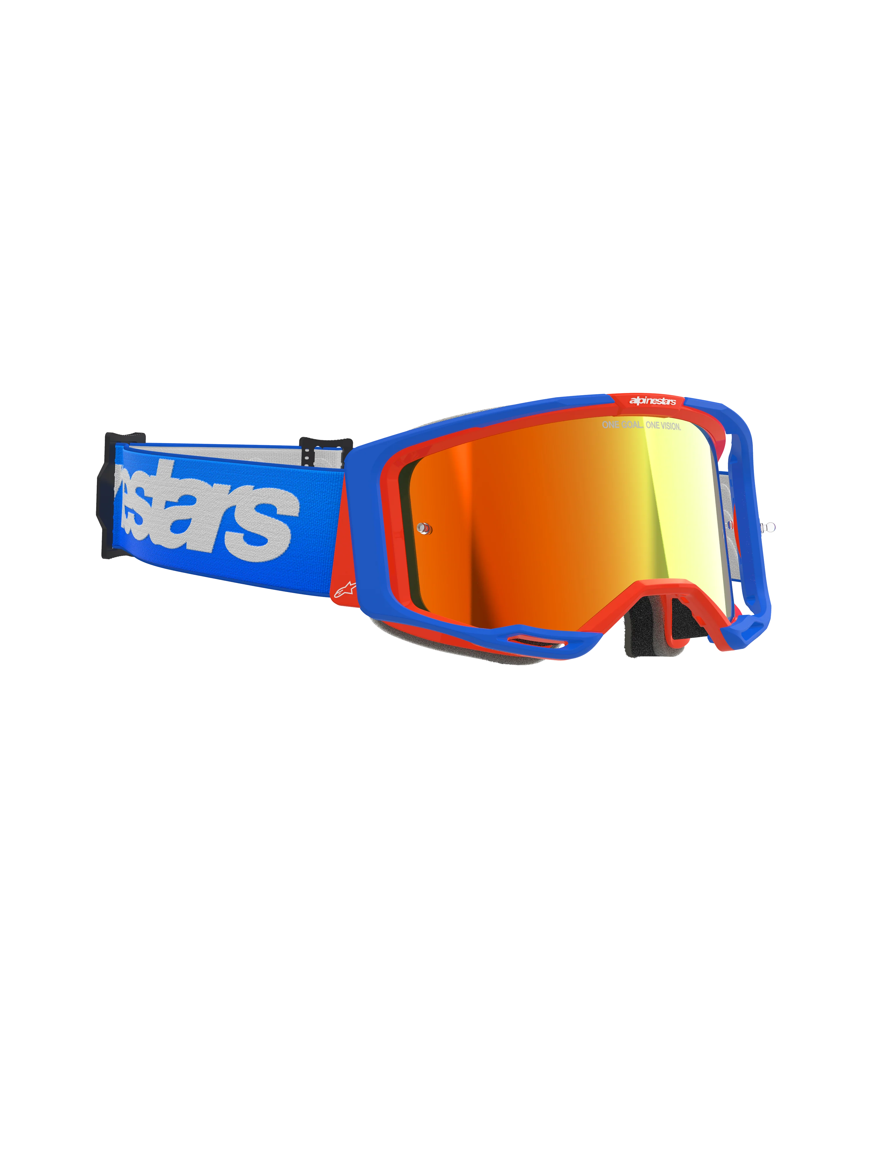 Alpinestars - Vision 8 Wordmark Blue/Orange Mirror Lens Goggle - Image 2