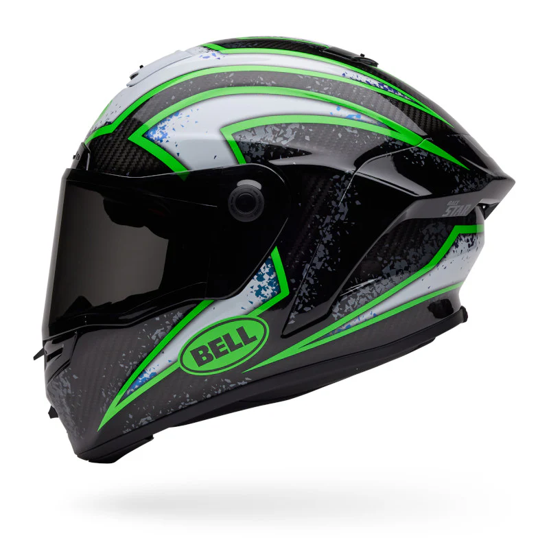 Bell - Race Star DLX Xenon Black/Green/White Helmet - Image 4