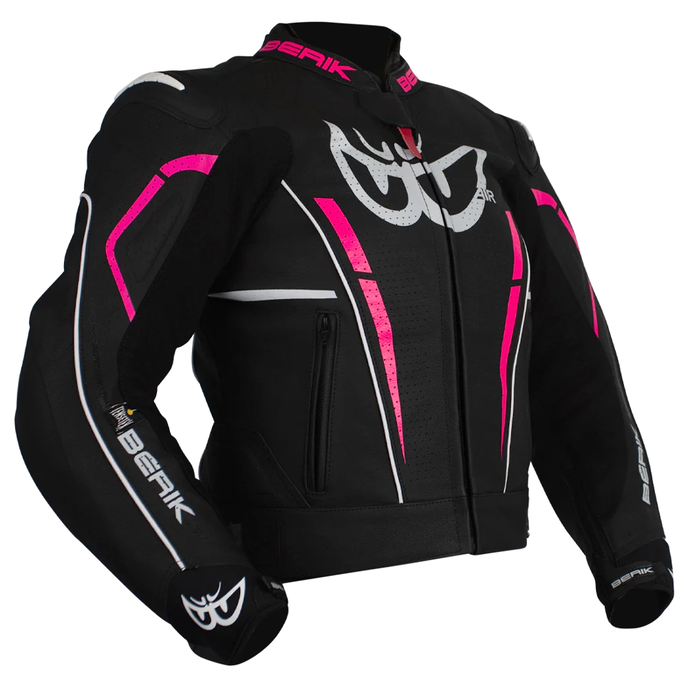 Berik - Ladies Valentina Black/Pink Leather Jacket