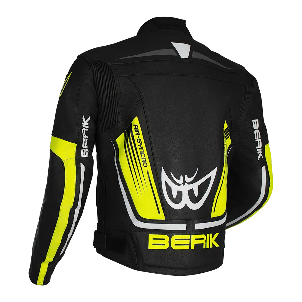 Berik - Strada Black/Yellow Leather Jacket - Image 2
