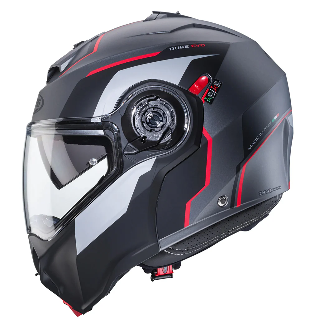 Caberg - Duke Evo Move Grey/Black/Red Modular Helmet - Image 2