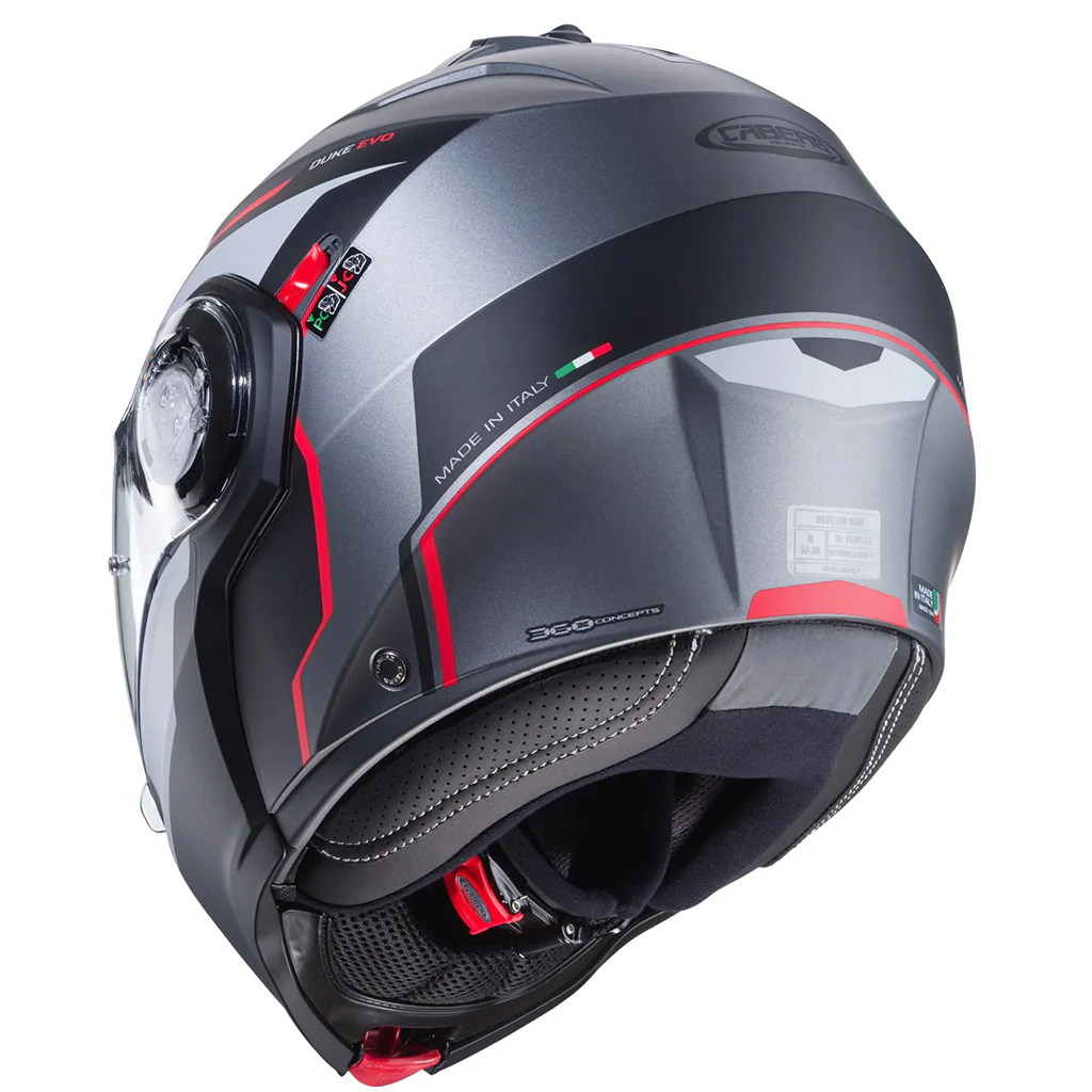 Caberg - Duke Evo Move Grey/Black/Red Modular Helmet - Image 4