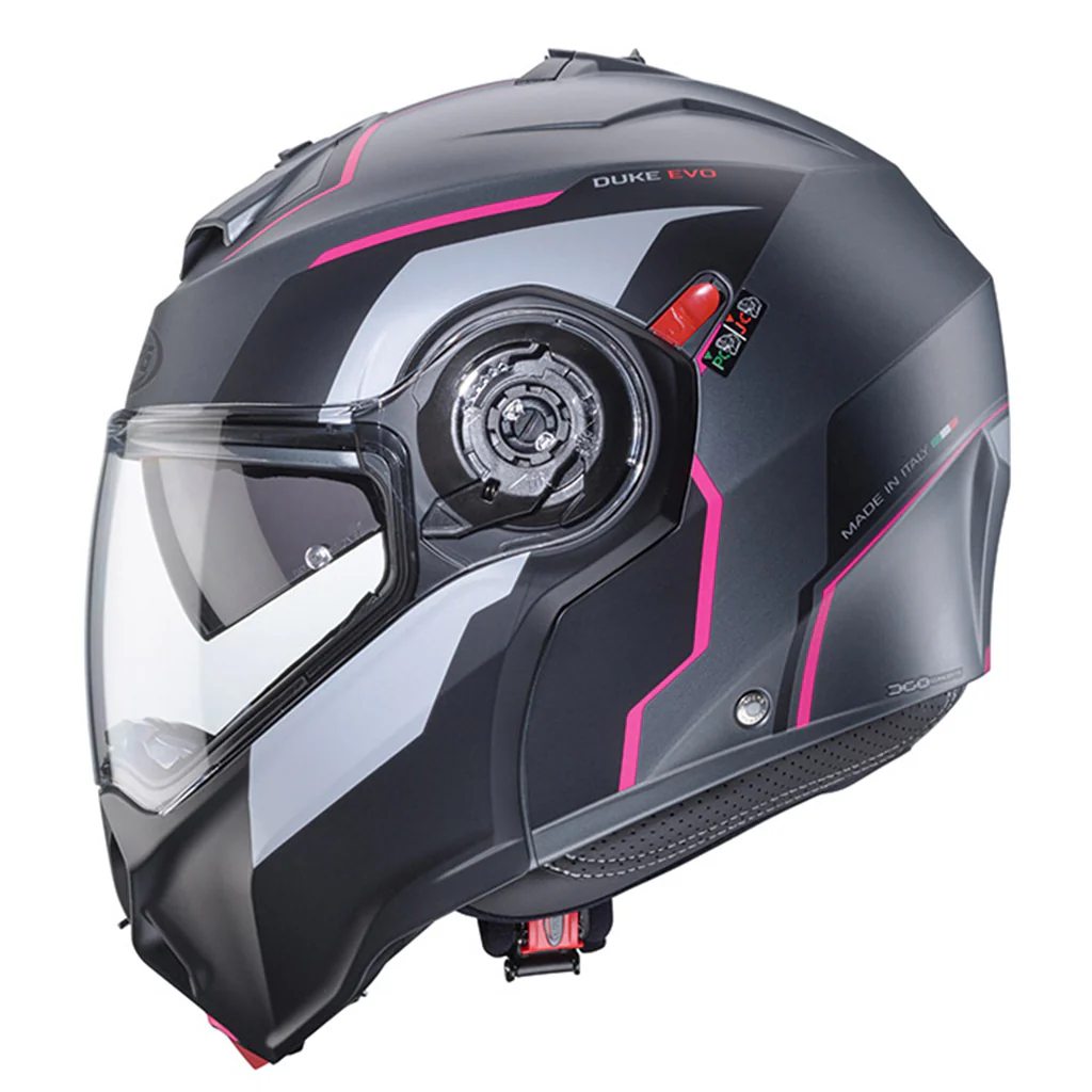 Caberg - Duke Evo Move Grey/Pink Modular Helmet - Image 2