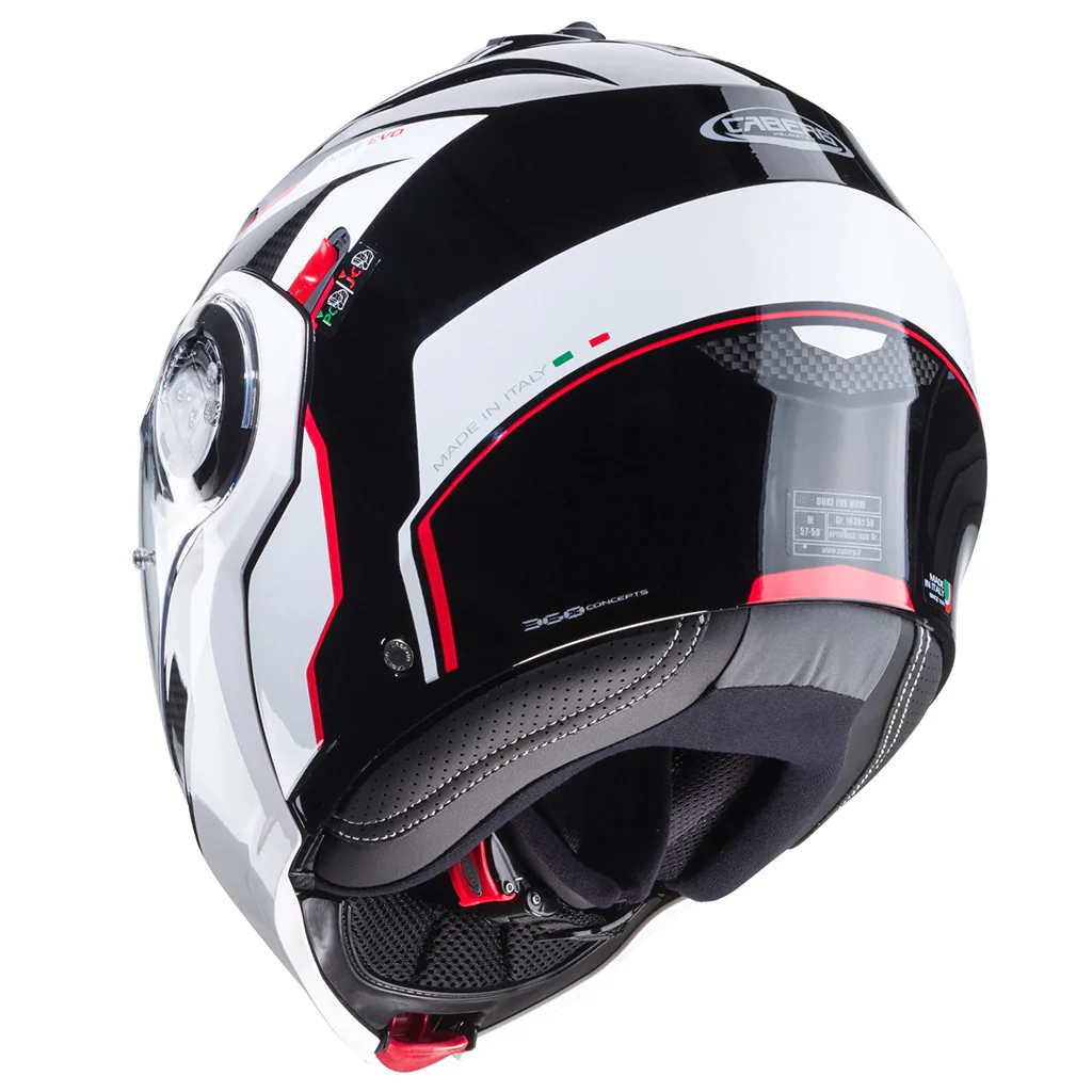 Caberg - Duke Evo Move White/Black/Red Modular Helmet - Image 4