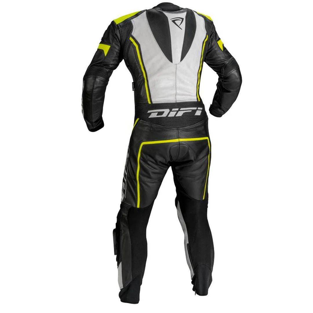 Difi - Imola 1pc Black/White/Yellow Leather Suit - Image 2