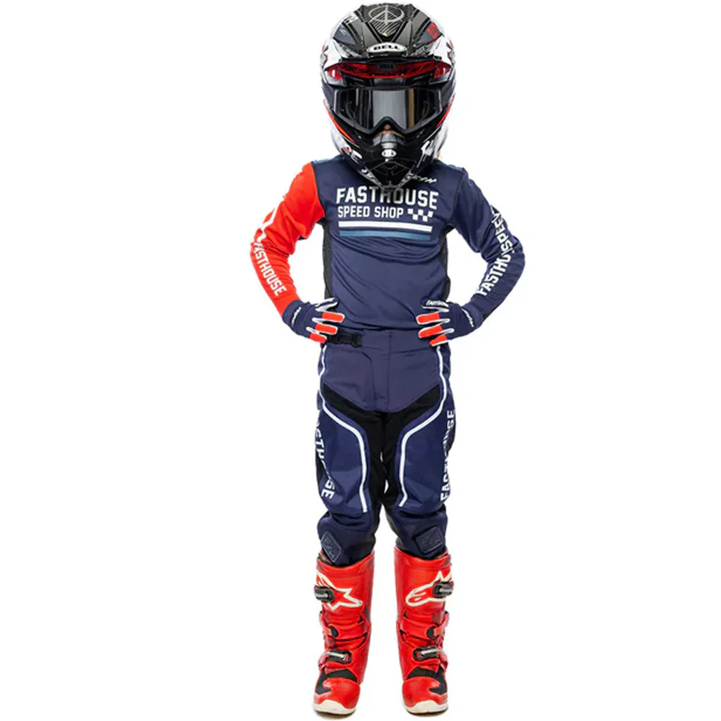 Fasthouse - 2026 Youth Grindhouse Hudson Blue/Red MX Combo - Image 2