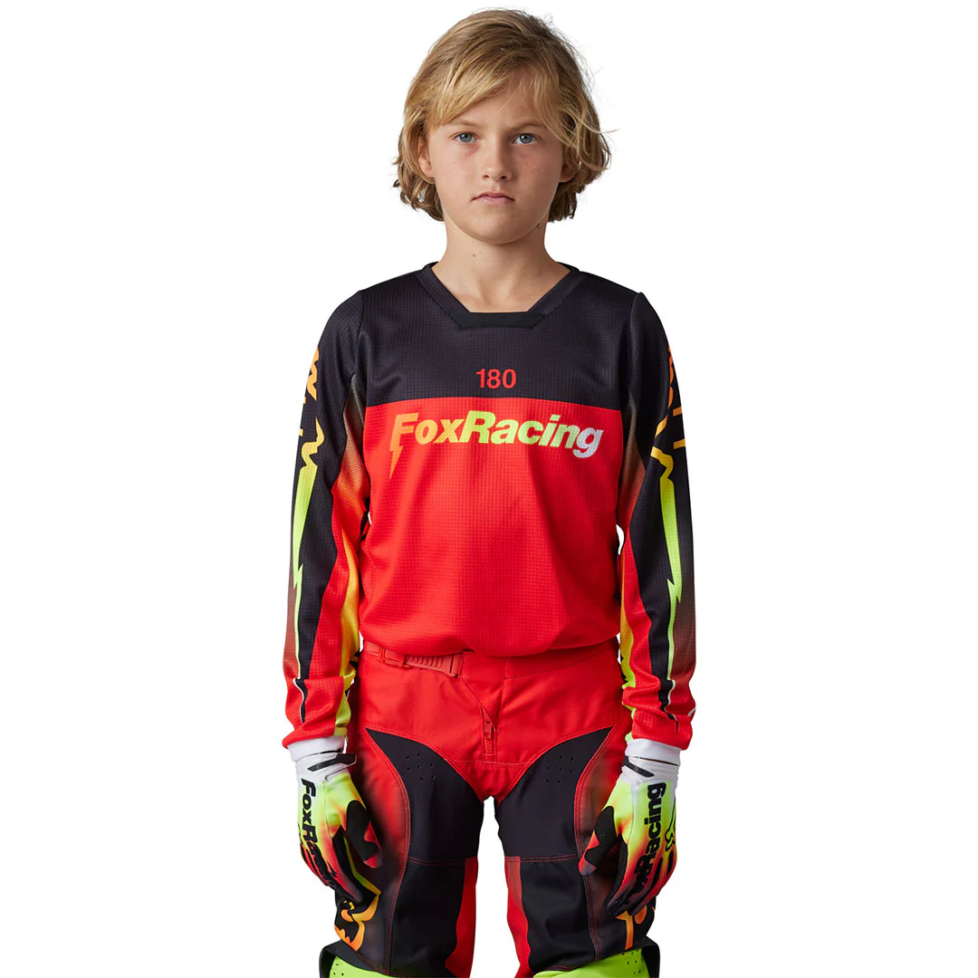 Fox - 2023 180 Youth Statk Black/Red Jersey - Image 2