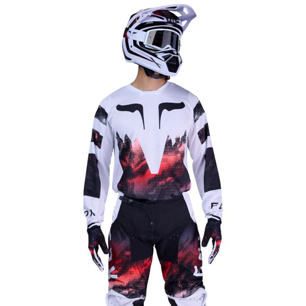 Fox - 2026 180 Kairos White/Flo Red Jersey - Image 3