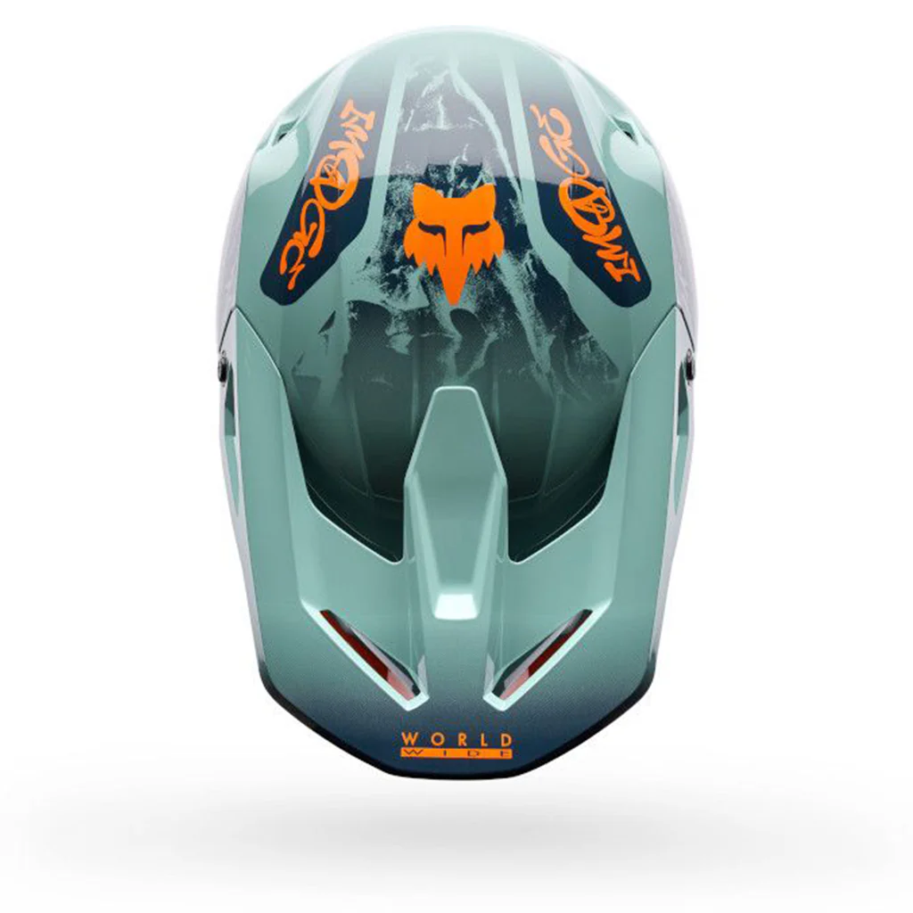 Fox - 2026 V1 Image Print Teal/Orange Helmet - Image 3