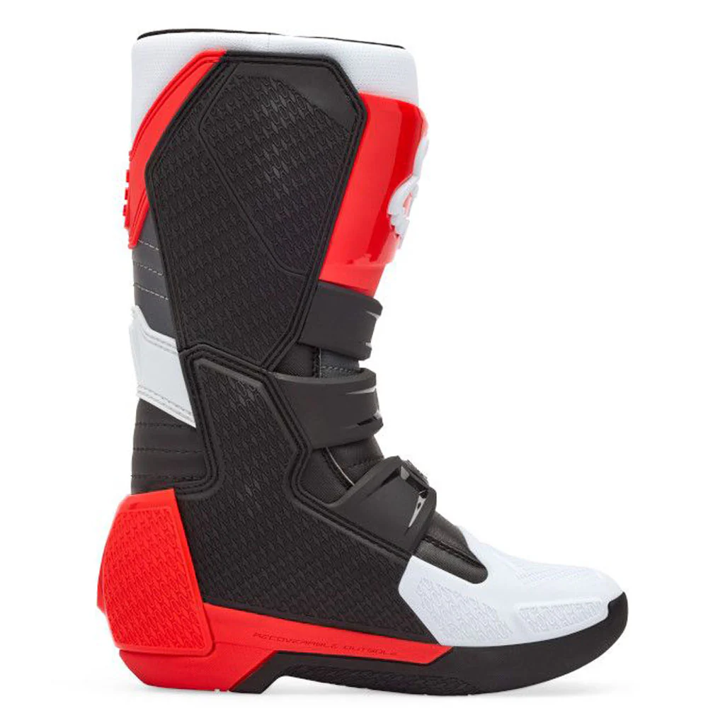 Fox - 2026 Youth Comp White/Flo Red Boots - Image 3