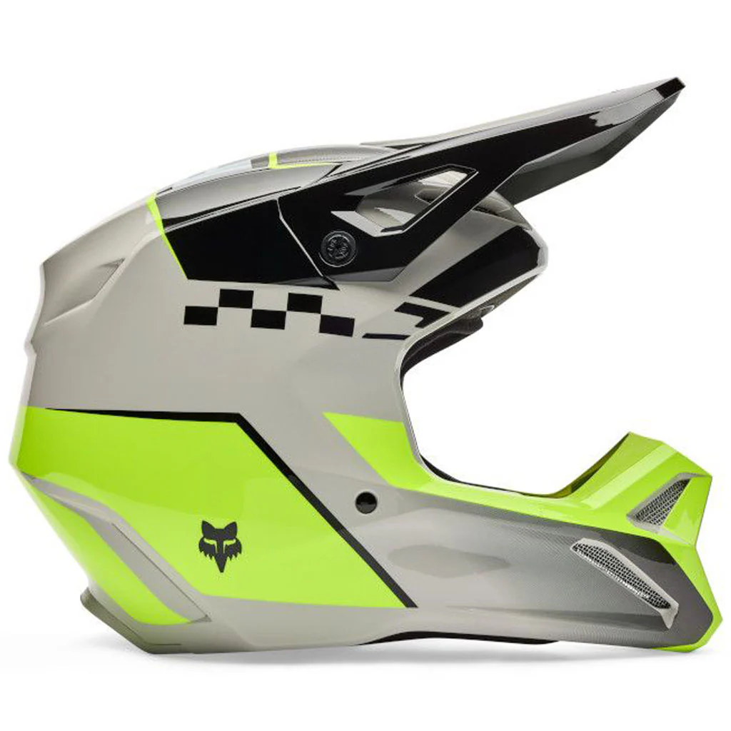 Fox - 2026 Youth V1 Collect Grey/Yellow Helmet - Image 2