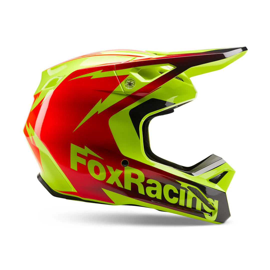 Fox - 2024 V1 Statk Yellow/Red Helmet - Image 3