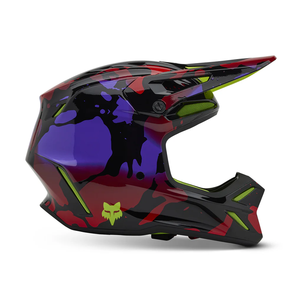 Fox - 2025 V3 Flo Yellow Throttle Helmet - Image 2