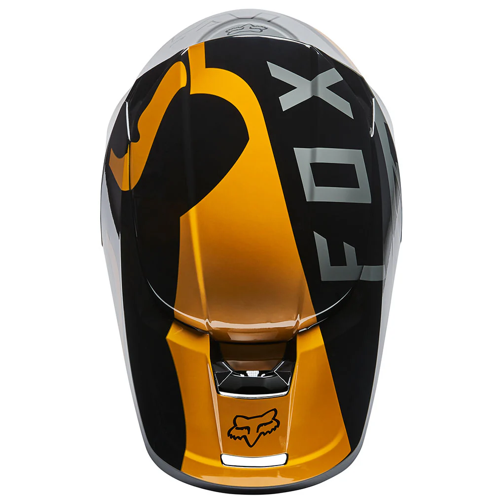 Fox - Youth V1 Skew Black/Gold Helmet - Image 4