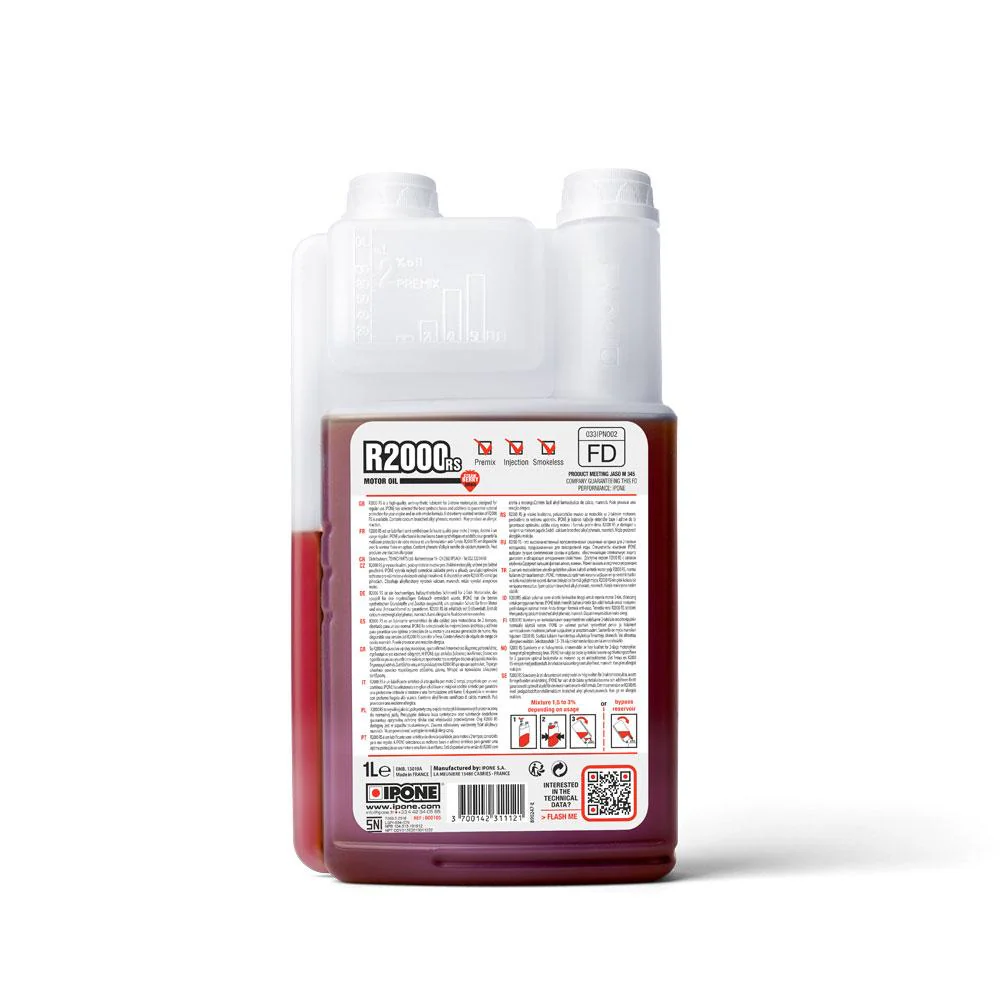 IPONE - R2000 RS Strawberry Scented 2 Stroke Oil - 1L - Image 3