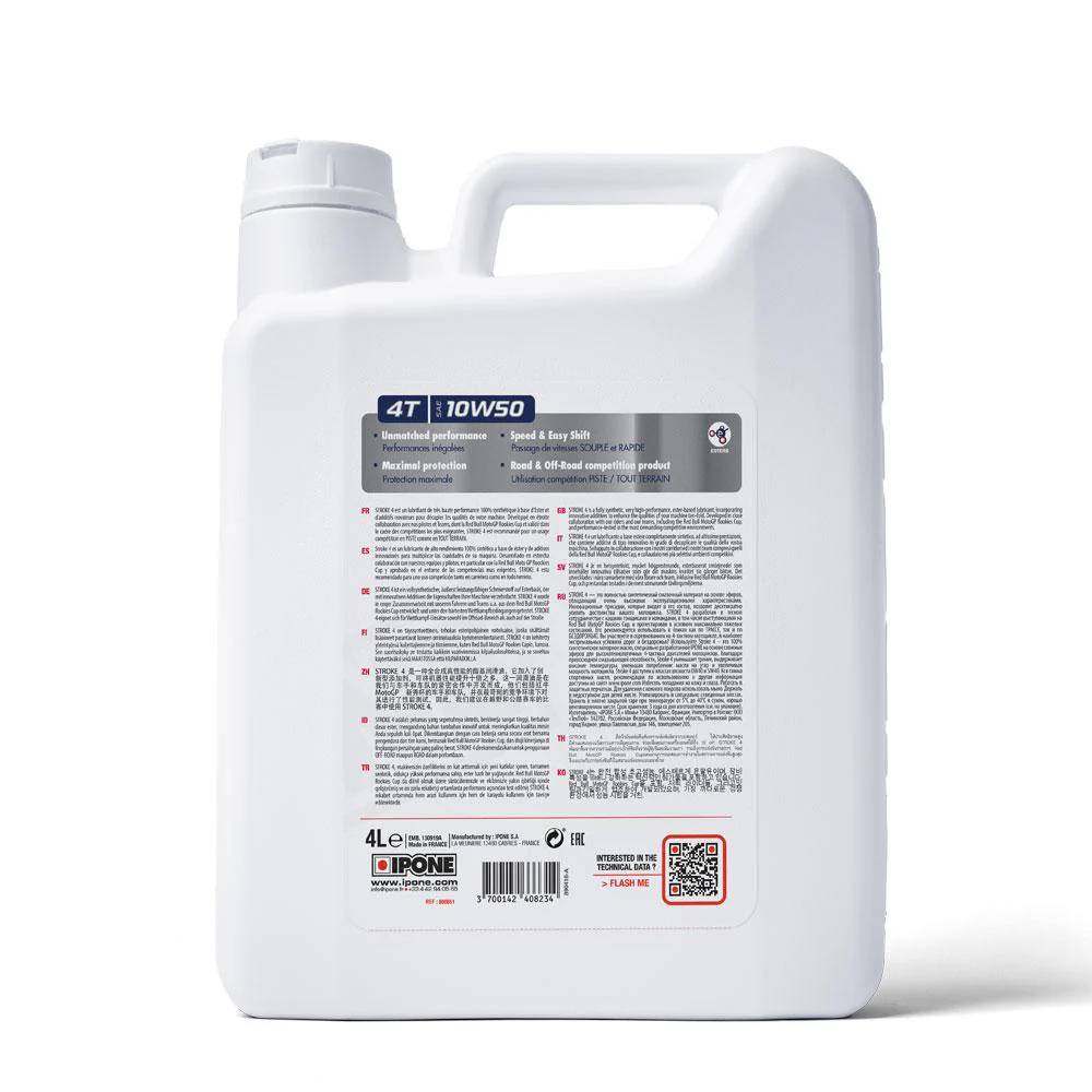 IPONE - Stroke 4 Racing Oil (10w 50) - 4L - Image 3