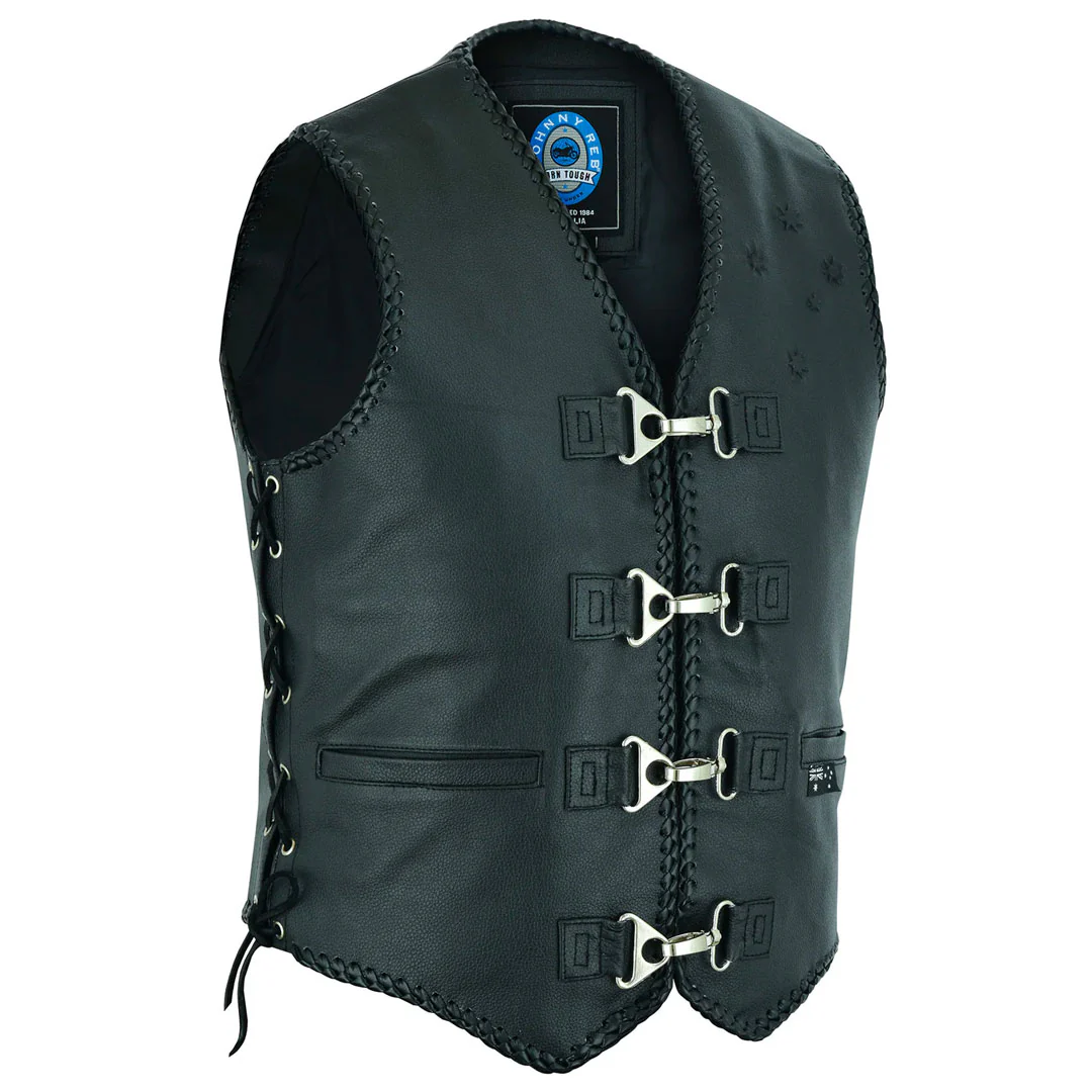 Johnny Reb - Aussie Flag Leather Vest - Image 3