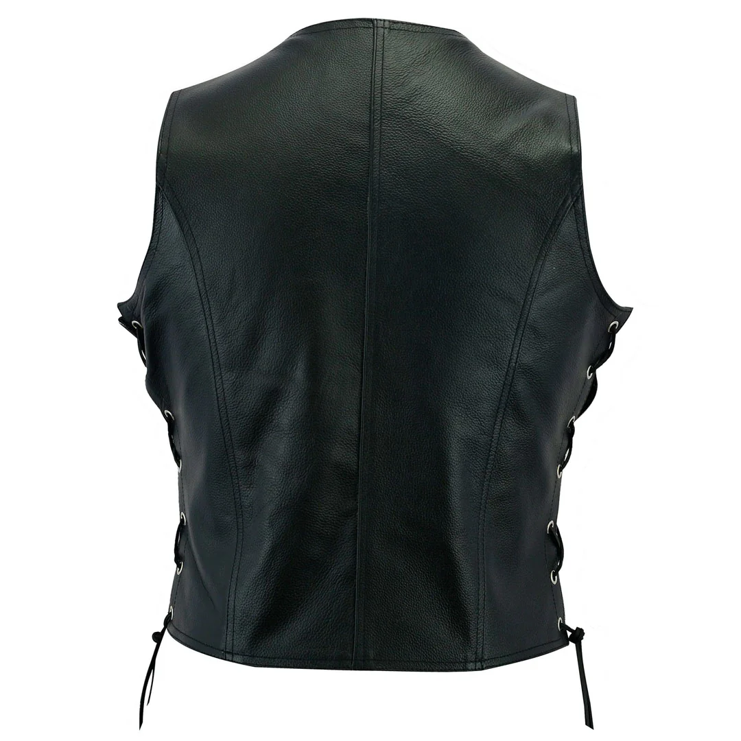 Johnny Reb - Womens Sapphire Leather Vest - Image 3