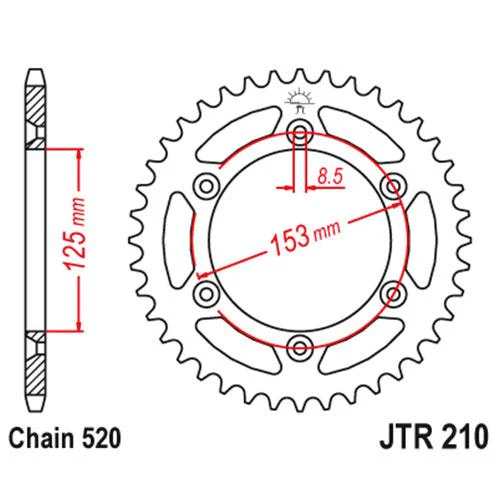 JT - Honda Steel Rear Sprocket - Image 2