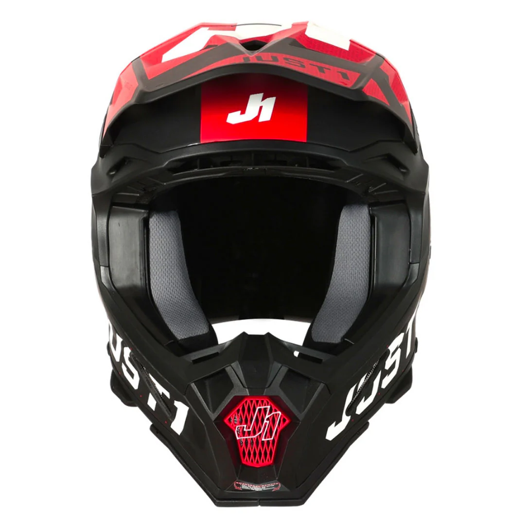 Just1 - J22 Youth Adrenaline Black/Red Carbon Helmet - Image 4