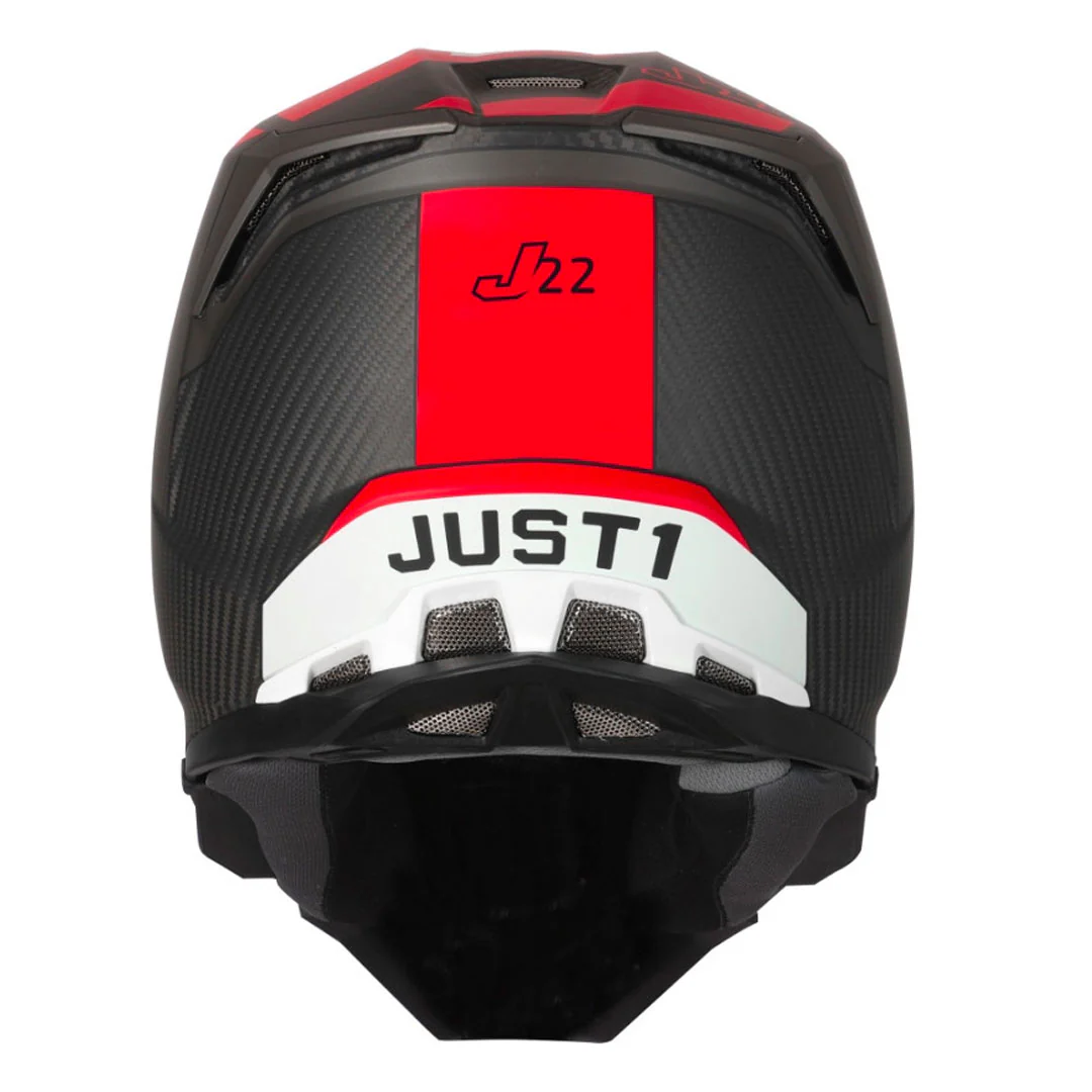 Just1 - J22 Youth Adrenaline Black/Red Carbon Helmet - Image 5