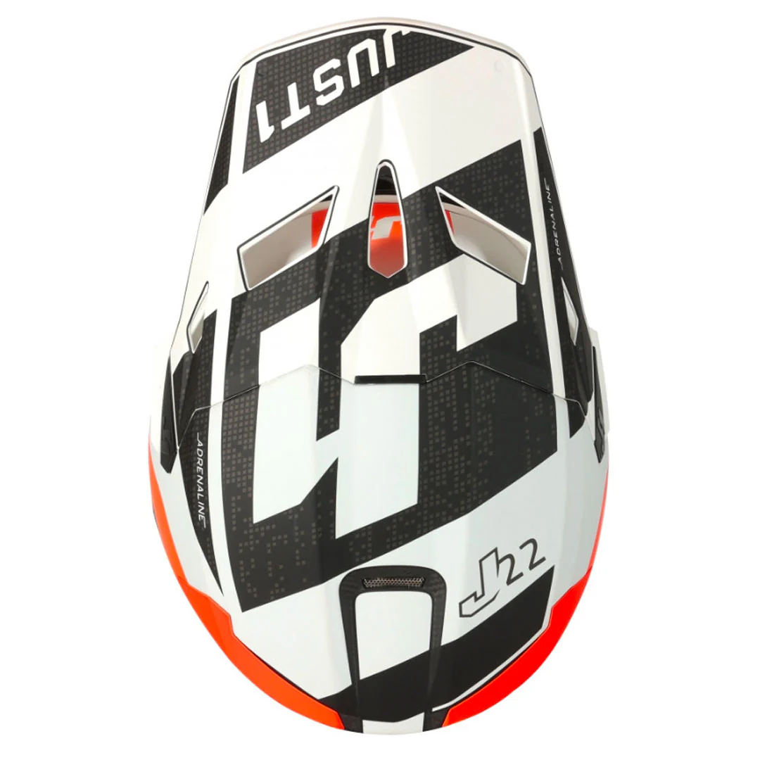 Just1 - J22 Youth Adrenaline Black/White/Orange Carbon Helmet - Image 6