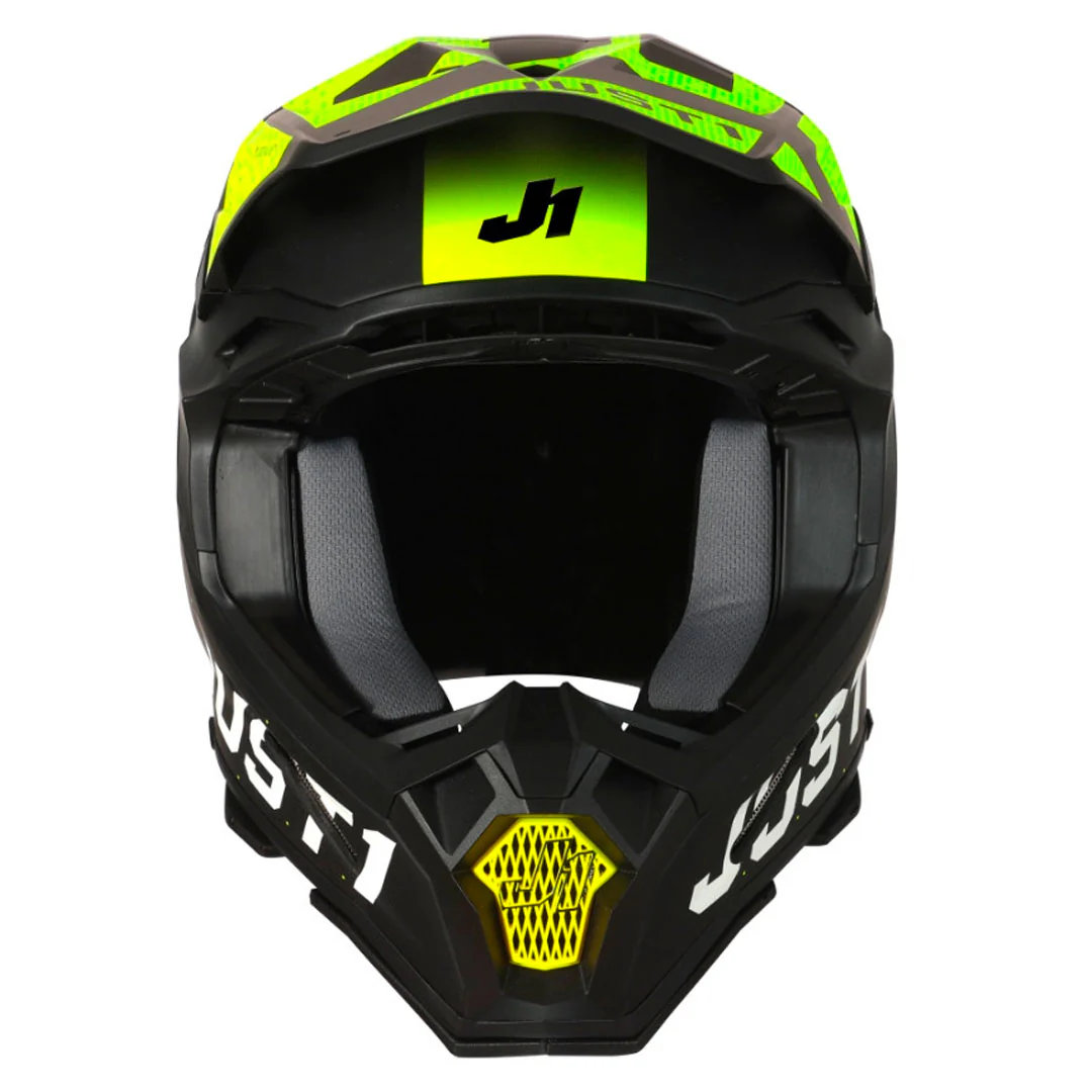 Just1 - J22 Youth Adrenaline Black/Yellow Carbon Helmet - Image 4