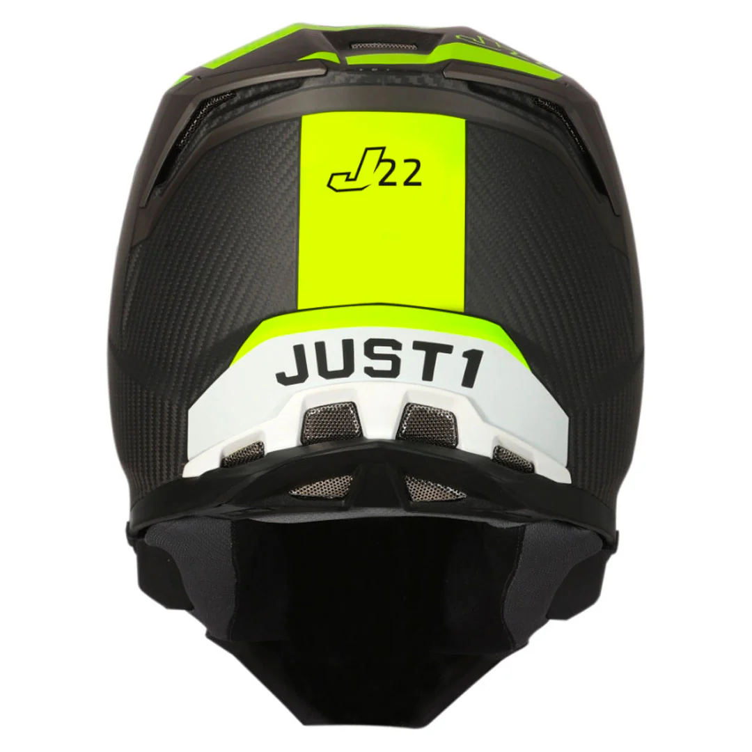 Just1 - J22 Youth Adrenaline Black/Yellow Carbon Helmet - Image 5