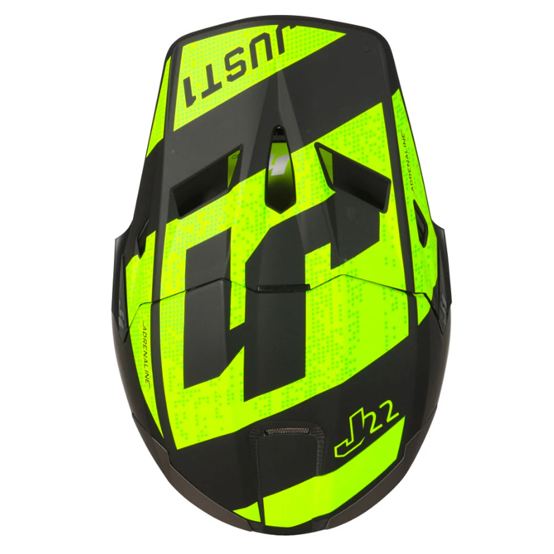 Just1 - J22 Youth Adrenaline Black/Yellow Carbon Helmet - Image 6