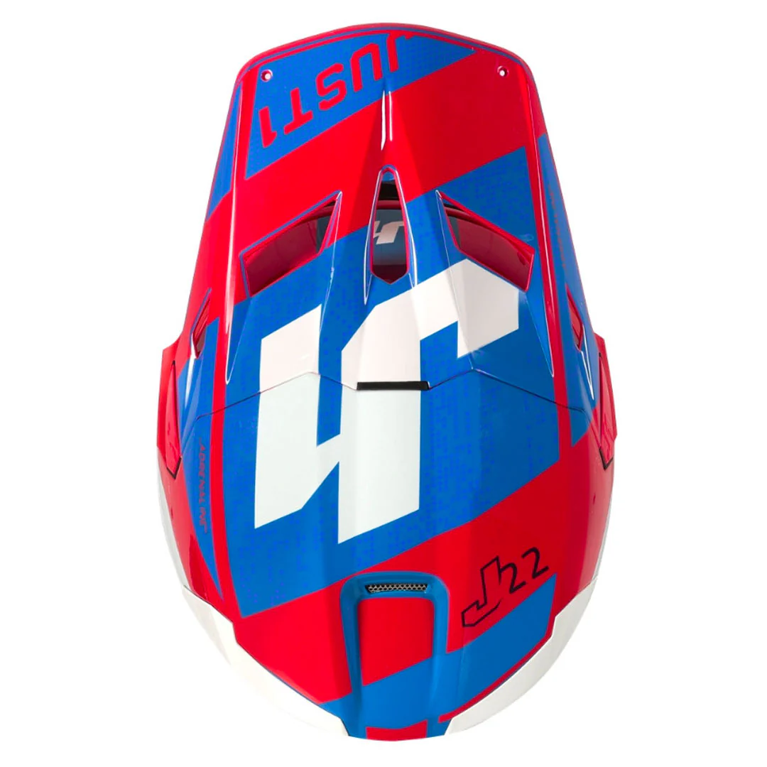Just1 - J22 Youth Adrenaline Red/Blue/White Carbon Helmet - Image 6