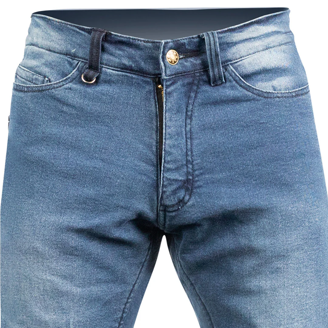 Moto Dry - Navy Stretch Denim Slim AA Rated Kevlar Jeans - Image 4