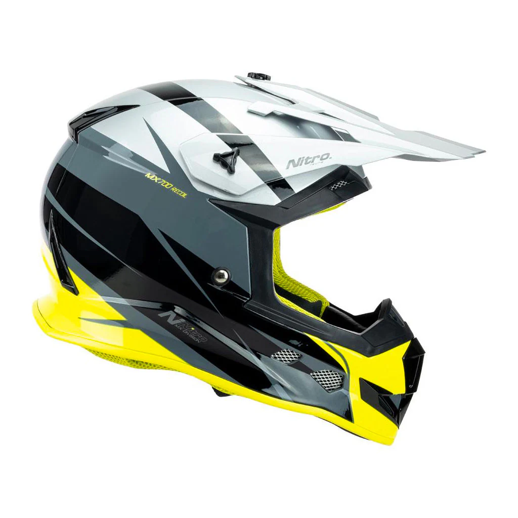 Nitro - MX700 Recoil Grey/Yellow Helmet - Image 3