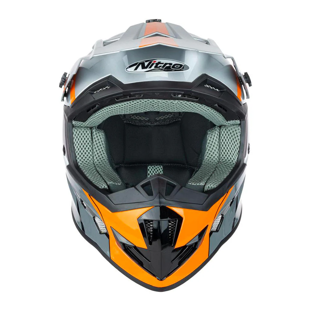 Nitro - MX700 Recoil Orange/Grey Helmet - Image 3