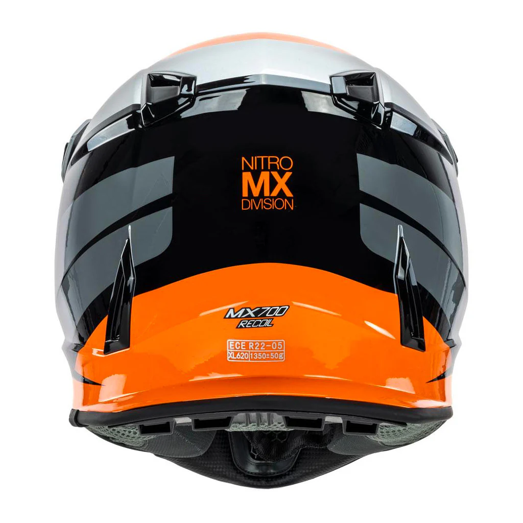 Nitro - MX700 Recoil Orange/Grey Helmet - Image 5