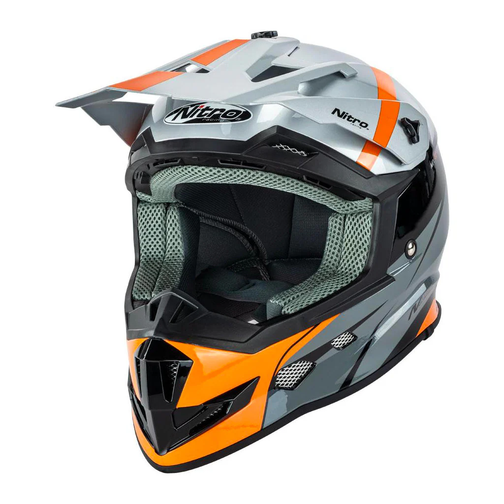 Nitro - MX700 Recoil Orange/Grey Helmet - Image 6