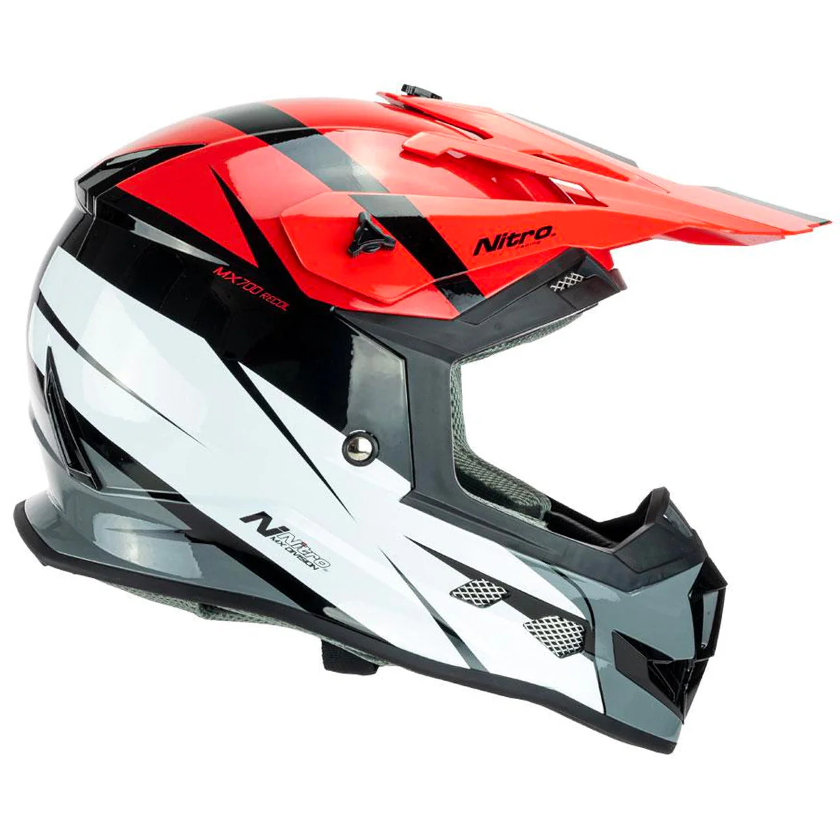 Nitro - MX700 Youth Recoil Red/White Helmet - Image 3