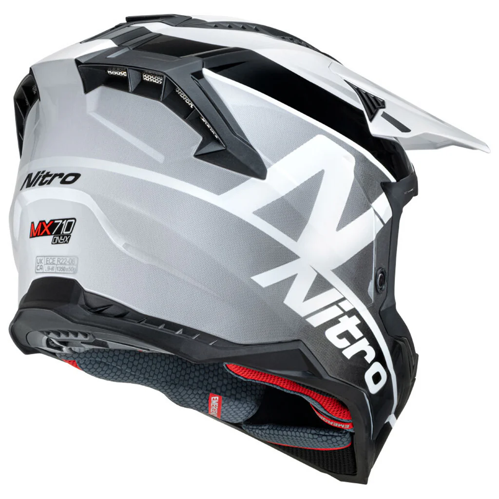 Nitro - MX710 Onyx White/Grey Helmet - Image 3