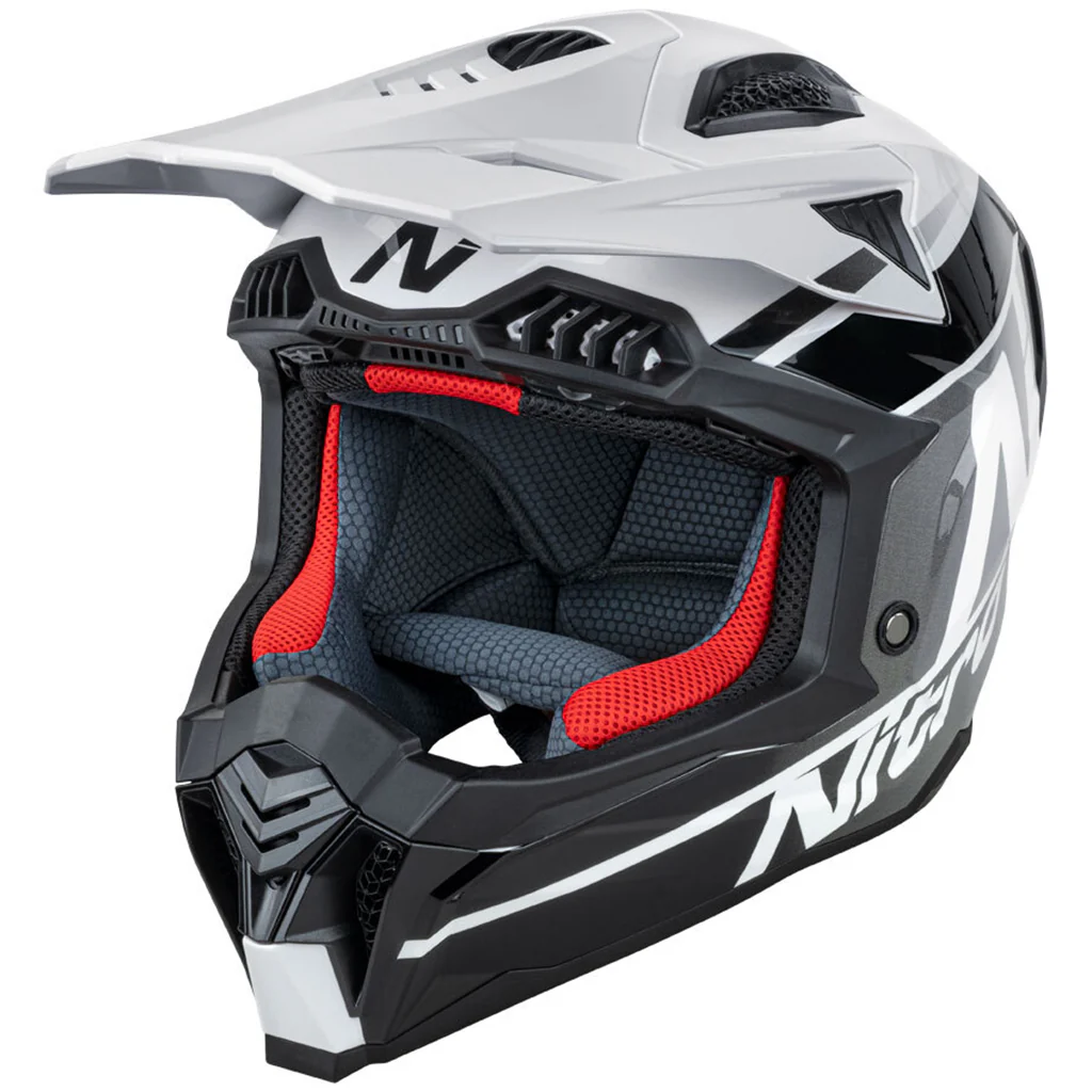Nitro - MX710 Onyx White/Grey Helmet - Image 4