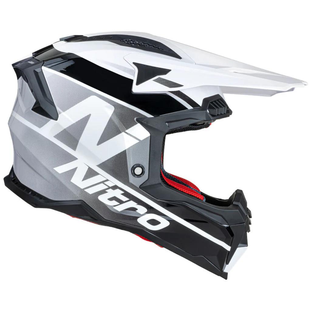 Nitro - MX710 Onyx White/Grey Helmet - Image 5