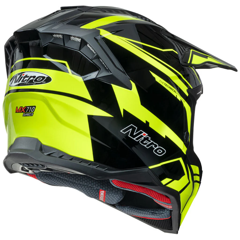 Nitro - MX710 Shard 2 Yellow/Black Helmet - Image 3