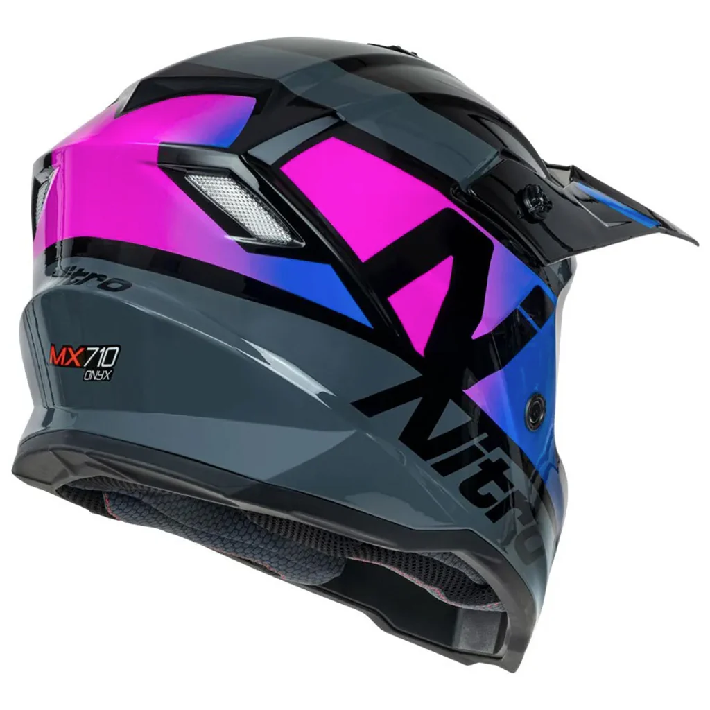 Nitro - MX710 Youth Onyx Purple/Pink Helmet - Image 3