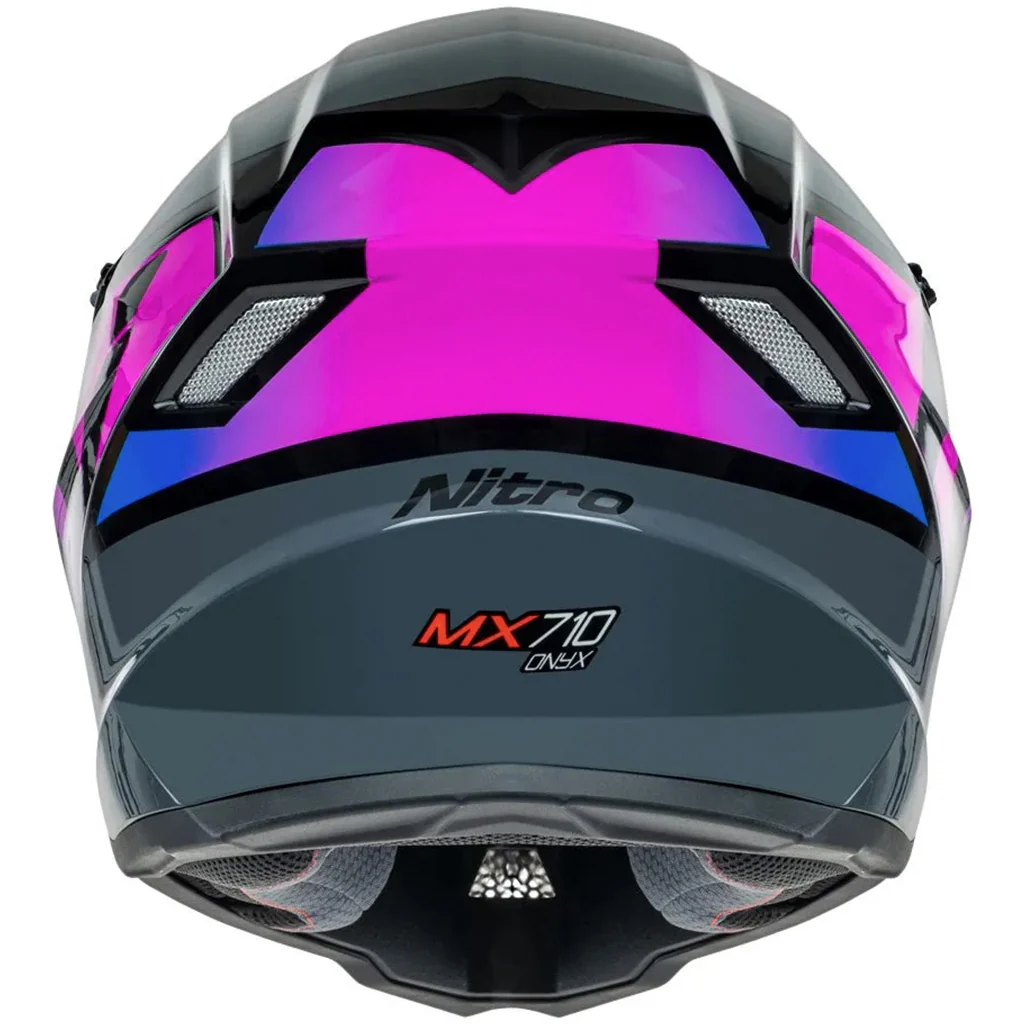 Nitro - MX710 Youth Onyx Purple/Pink Helmet - Image 4