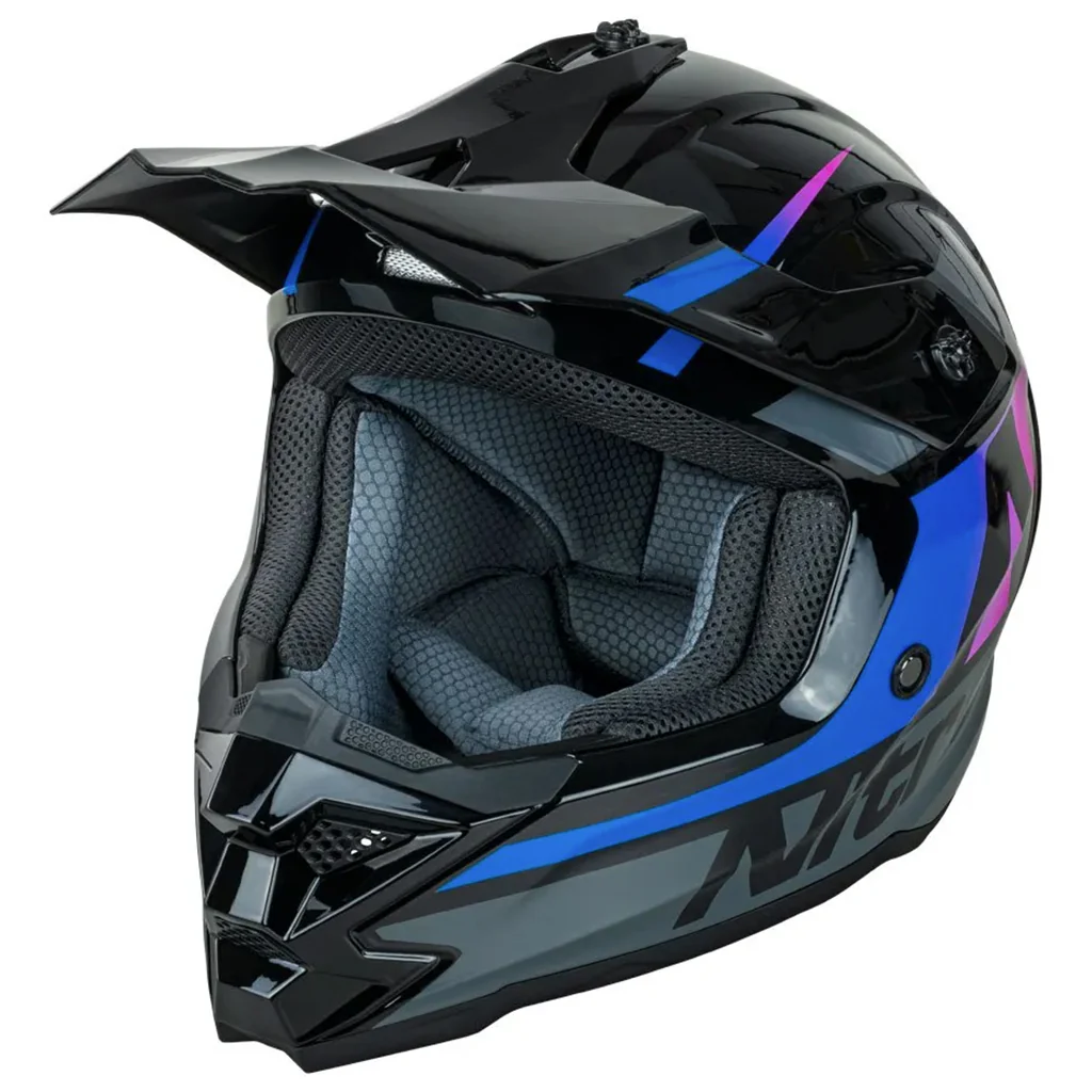Nitro - MX710 Youth Onyx Purple/Pink Helmet - Image 6