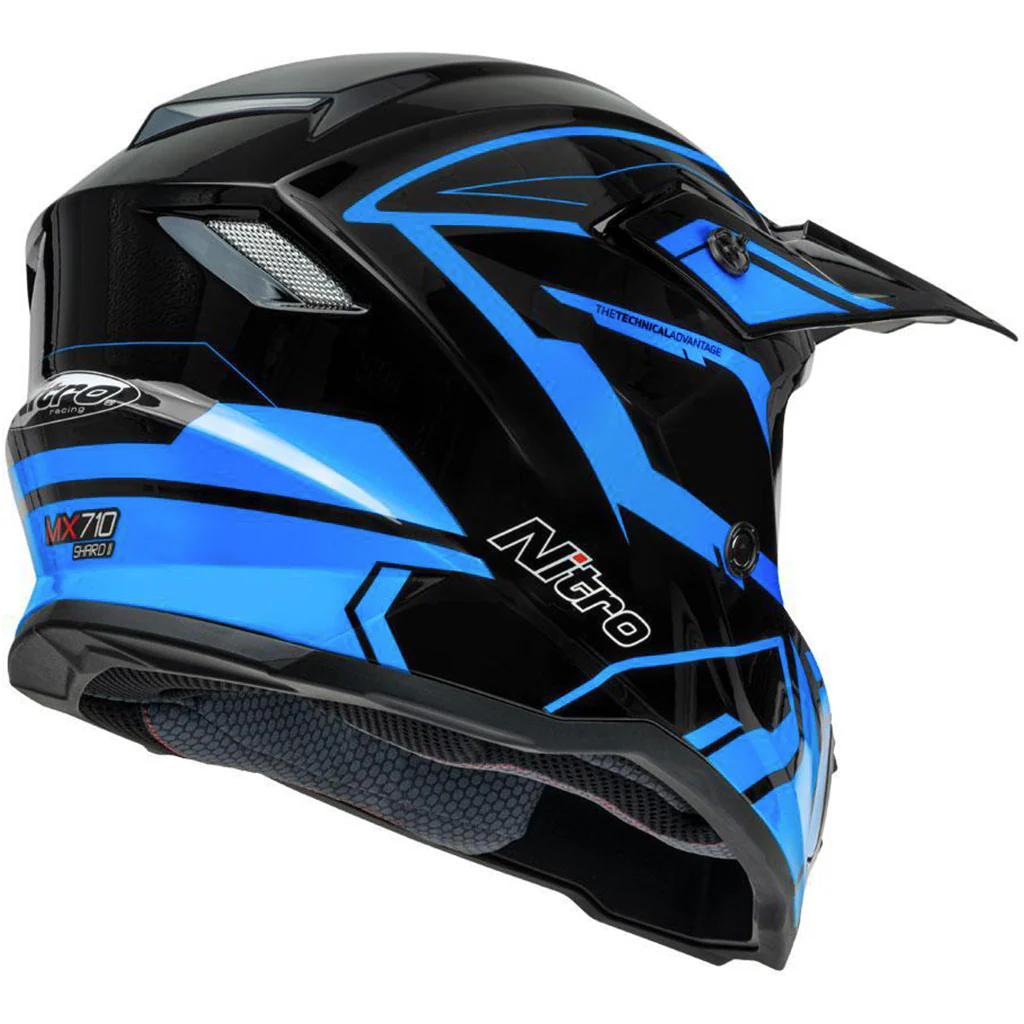 Nitro - MX710 Youth Shard 2 Blue/Black Helmet - Image 2