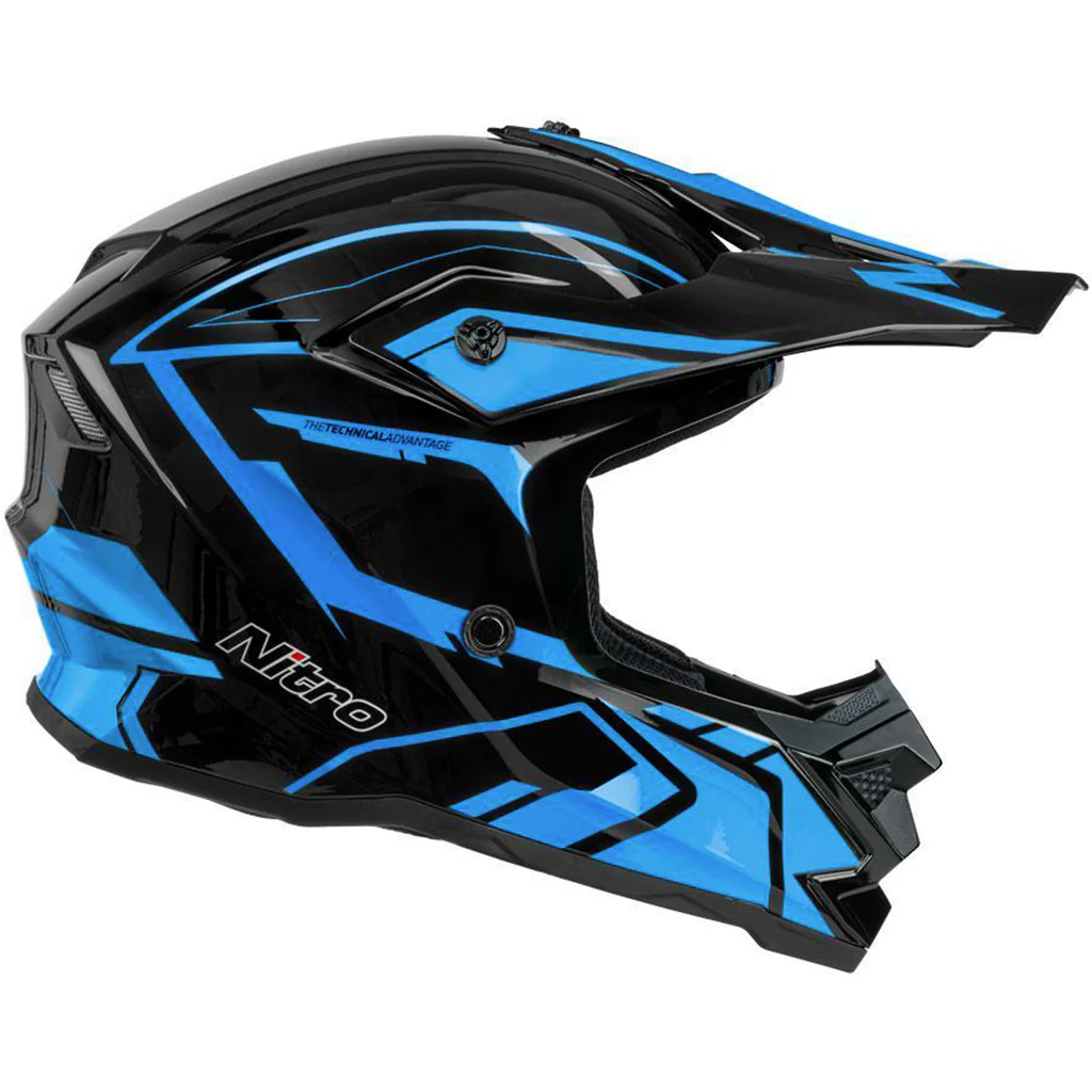 Nitro - MX710 Youth Shard 2 Blue/Black Helmet - Image 4