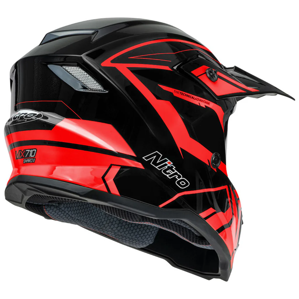 Nitro - MX710 Youth Shard 2 Red/Black Helmet - Image 5