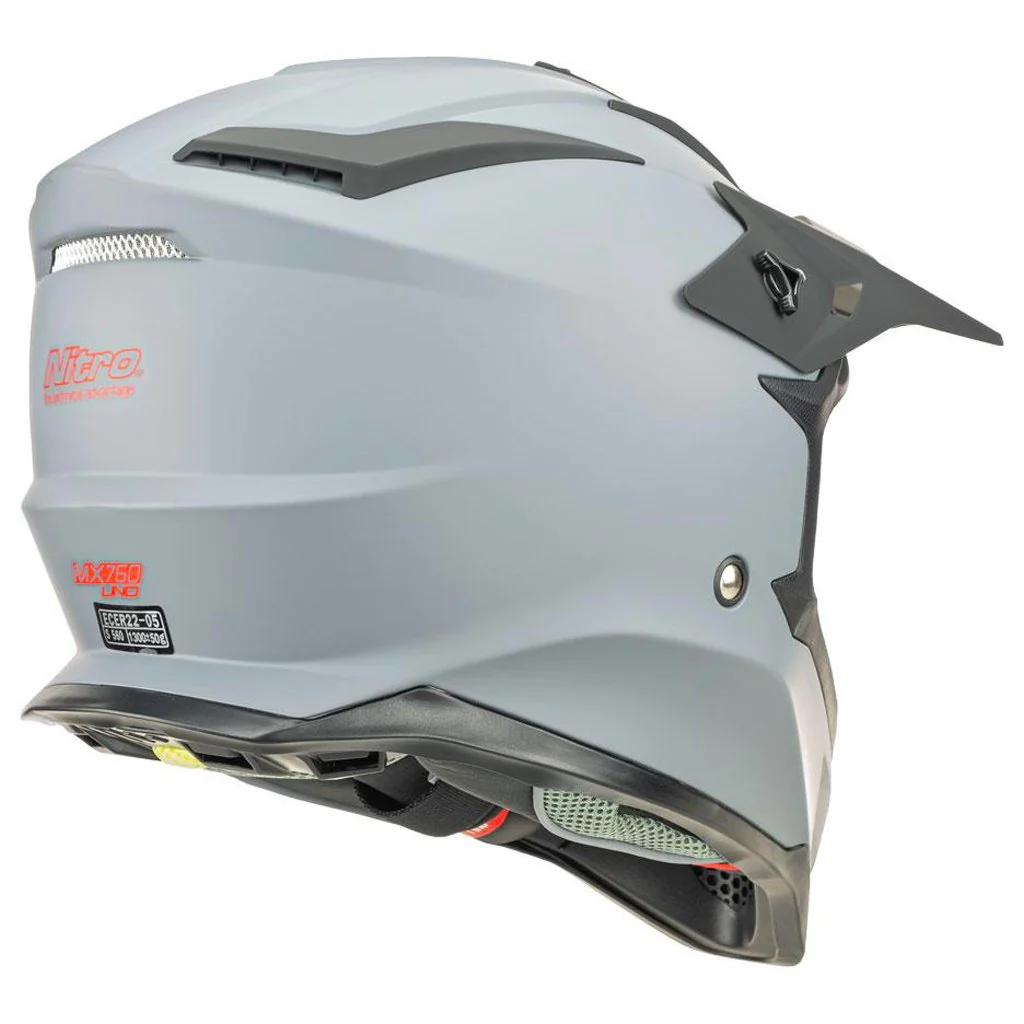 Nitro - MX760 Grey/Red Helmet - Image 4