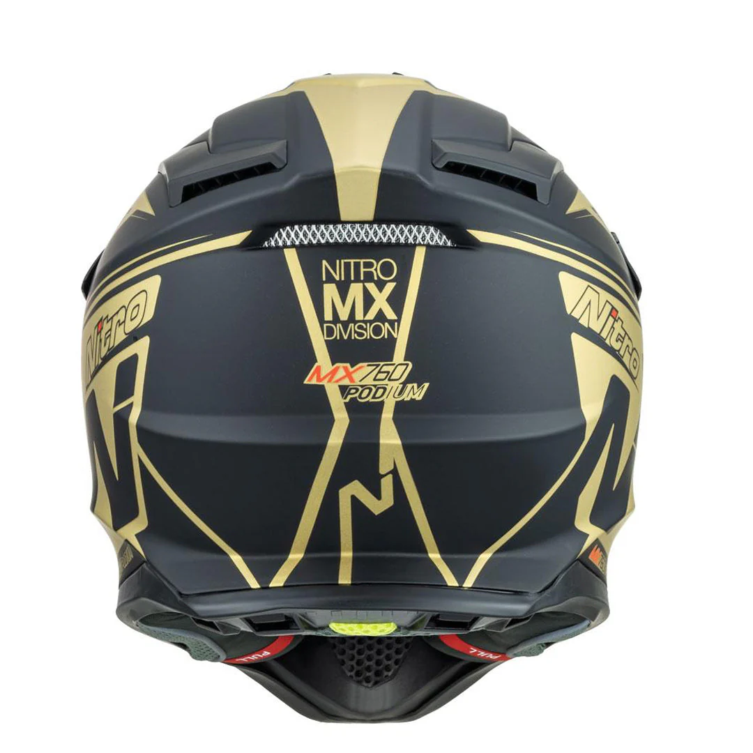 Nitro - MX760 Satin Black/Gold Helmet - Image 3