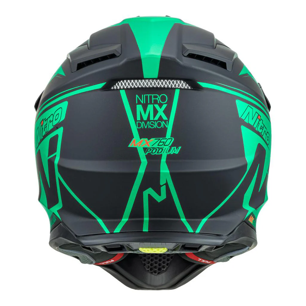 Nitro - MX760 Satin Black/Teal Helmet - Image 5