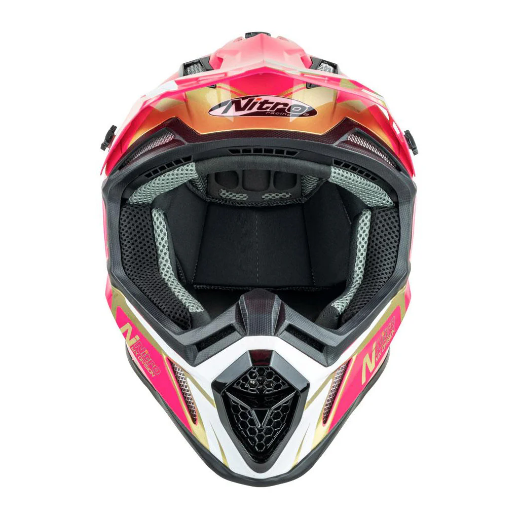 Nitro - MX760 Satin Pink/Gold Helmet - Image 2